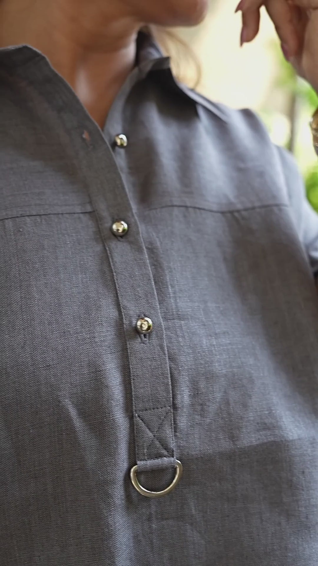 Linen Co-ord Collared Button-Down & Pants