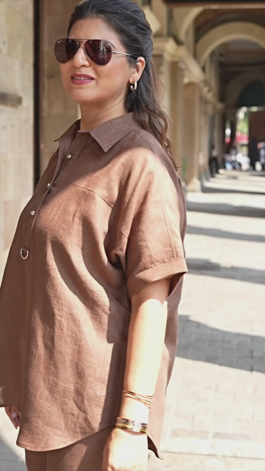 Linen Co-ord Collared Button-Down & Pants